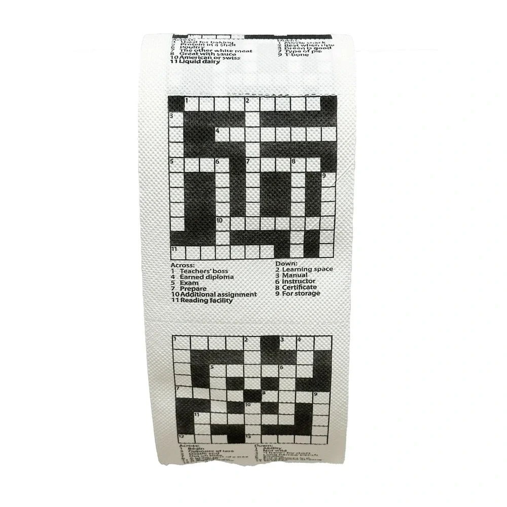 Island Dogs Crossword Puzzle Toilet Paper Unisex OS White New Gag Gift 3-Ply